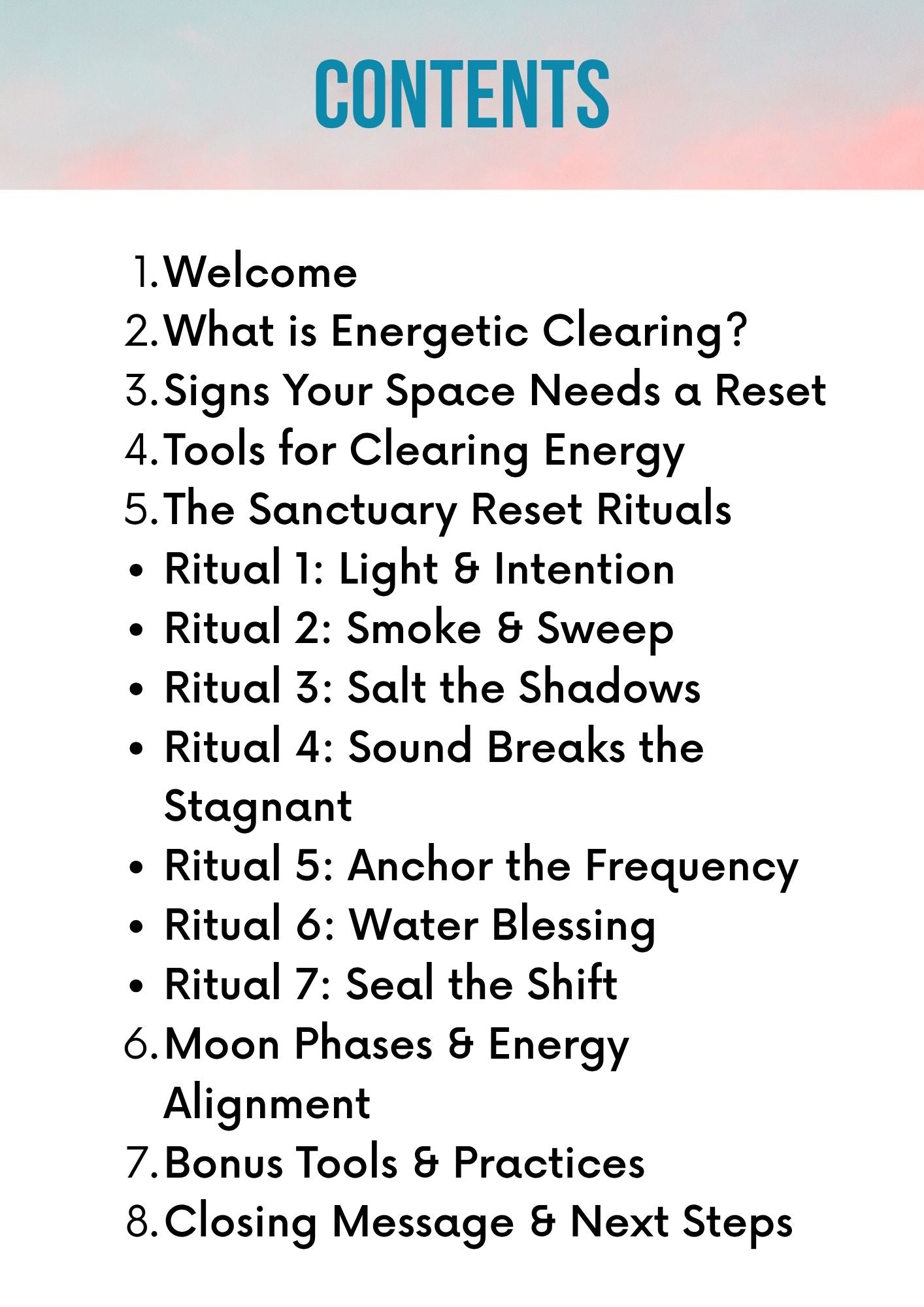 Sanctuary Reset:  Energy Clearing Rituals for a Harmonious Home